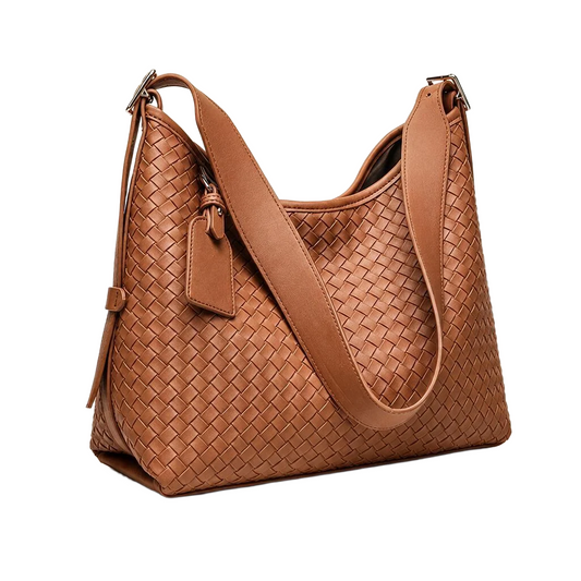 AURA BAGS Woven Brown Shoulder Bag for Women