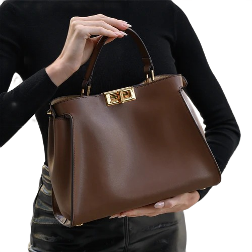 AURA BAG Women's Brown Leather Handbag