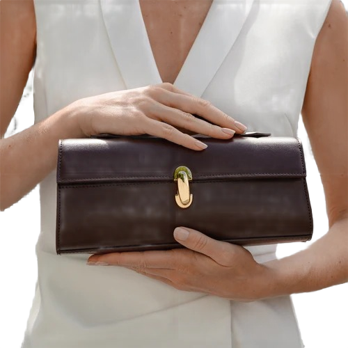AURA BAG Women's Brown Leather Pouch